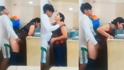 Desi Sex Video Hidden Cam MMS Young Devar Fucking milf Bhabhi In Kitchen