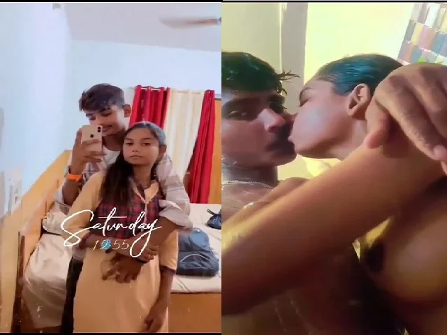 Free Indian Viral MMS Teen school lovers nude bath and sex in OYO hotel