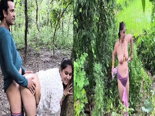 xnxx3 Indian randi milf bhabhi nude bathing and fucking outdoor with lover in jungle viral MMS