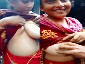 Fsiblog new viral mms Muslim randi bhabhi showing big boobs and boob press by local boy for money