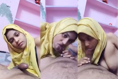 Pakistani new family sex mms Hijabi Muslim girl giving deep blowjob to stepfather
