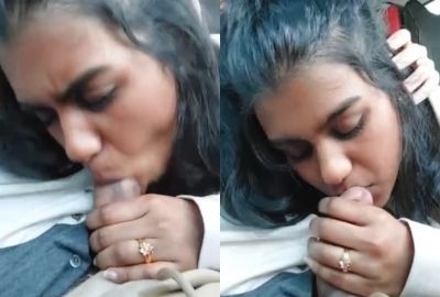 New Desi viral sex Mms 18 year old girl give blowjob to teacher in Car
