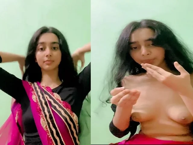 qorno leaked viral mms young Indian school girl playing with her small boobs nude selfie mms