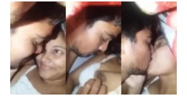 New Desi Viral MMS 18 year old Muslim jawan larki ki boobs press aur lip kiss bhai ke sath bed par
