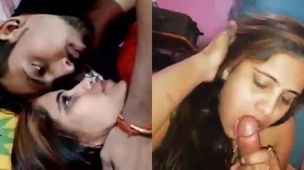 Desi MMS sex Xnxx videos Sexy Indian wife romantic kiss and deep throating dick