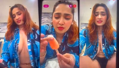 Indian famous Sexy Hot Aditi mistry Nude no bra Blowjob to Ice creme Live