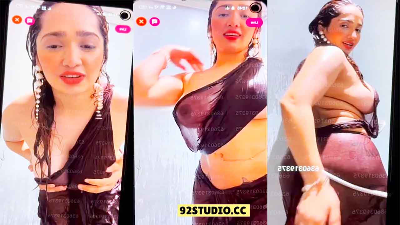 Aditi Mistry Latest XXX Nude Big Boobs Nipples Visible in Wet Saree Most Expensive Live Video Part 2